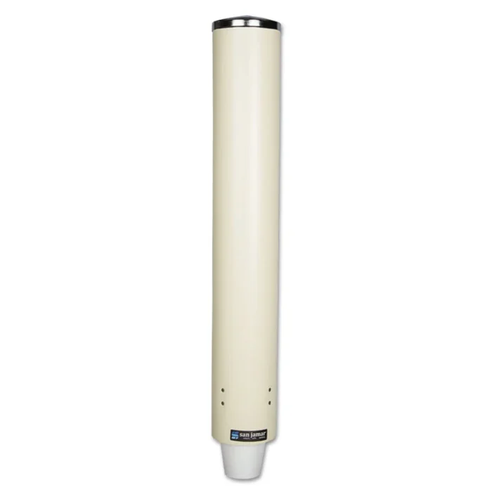 San Jamar Foam Cup Dispenser with Removable Cap, For 4 oz to 10 oz Cups, Sand (SJMC4210PFSD)