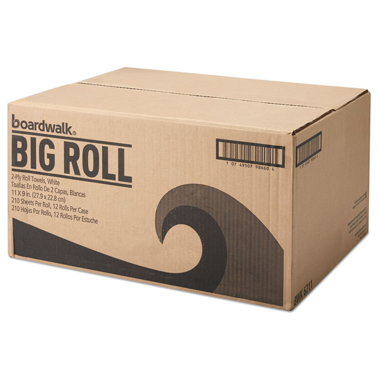 Boardwalk Kitchen Roll Towel Office Pack, 2-Ply, 9 x 11, White, 210/Roll, 12/Carton (BWK6271)