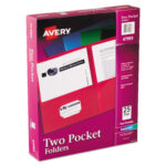 Avery Two-Pocket Folder, 40-Sheet Capacity, 11 x 8.5, Assorted Colors, 25/Box (AVE47993)