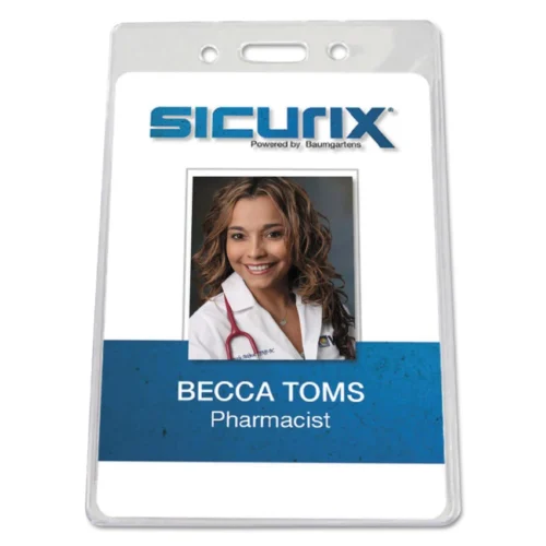 SICURIX Badge Holder, Vertical, 2.75 x 4.13, Clear, 12/Pack (BAU67820)