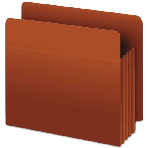 Pendaflex Heavy-Duty End Tab File Pockets, 3.5" Expansion, Letter Size, Red Fiber, 10/Box (PFX95343)