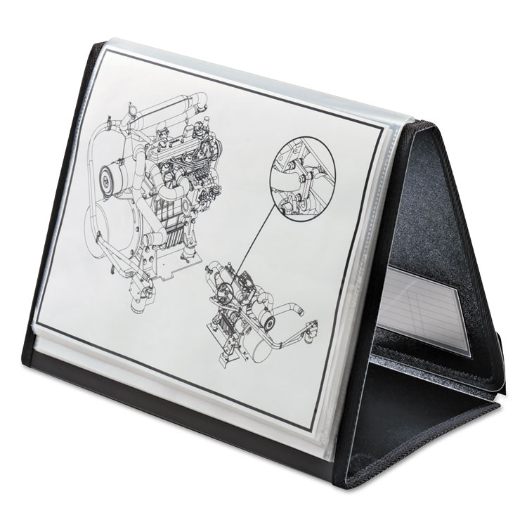 Cardinal ShowFile Horizontal Display Easel, 20 Letter-Size Sleeves, Black (CRD52132)
