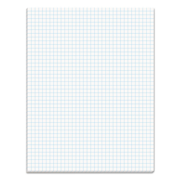 TOPS Quadrille Pads, Quadrille Rule (4 sq/in), 50 White 8.5 x 11 Sheets (TOP33041)