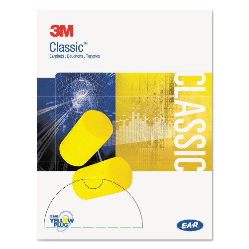 3M E-A-R Classic Small Earplugs in Pillow Paks, Cordless, PVC Foam, Yellow, 200 PairsBox (MMM3101103)