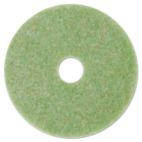 3M Low-Speed TopLine Autoscrubber Floor Pads 5000, 17 Diameter, GreenAmber, 5Carton (MMM18049)