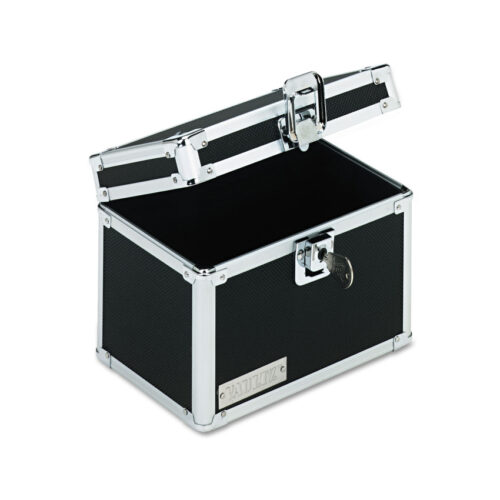 Vaultz Vaultz Locking Index Card File with Flip Top, Holds 450 4 x 6 Cards, 7 x 5 x 5, Black (IDEVZ01171)