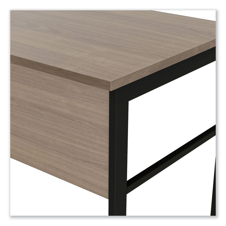 Linea Italia Urban Series L- Shaped Desk, 59" x 59" x 29.5", Natural Walnut (LITUR602NW)