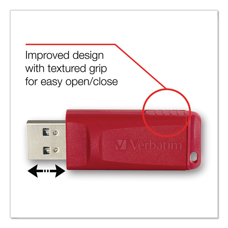 VER98703 - Verbatim Store 'n' Go USB Flash Drive, 8 GB, Assorted Colors, 3/Pack (VER98703) - Image 2
