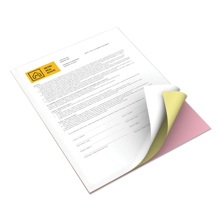 xerox Revolution Carbonless 3-Part Paper, 8.5 x 11, White/Canary/Pink, 5,000/Carton (XER3R12425)