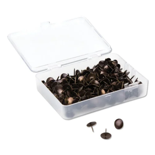 U Brands Fashion Metal Thumbtacks, Metal, Brass, 0.38", 200/Pack (UBR3092U0624)