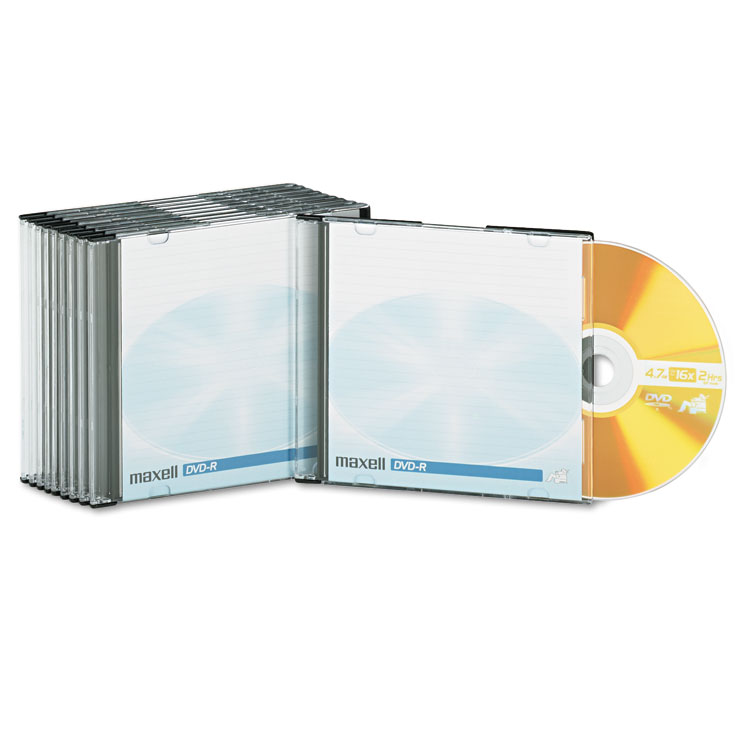 Maxell DVD-R Recordable Disc, 4.7 GB, 16x, Jewel Case, Gold, 10/Pack (MAX638004)