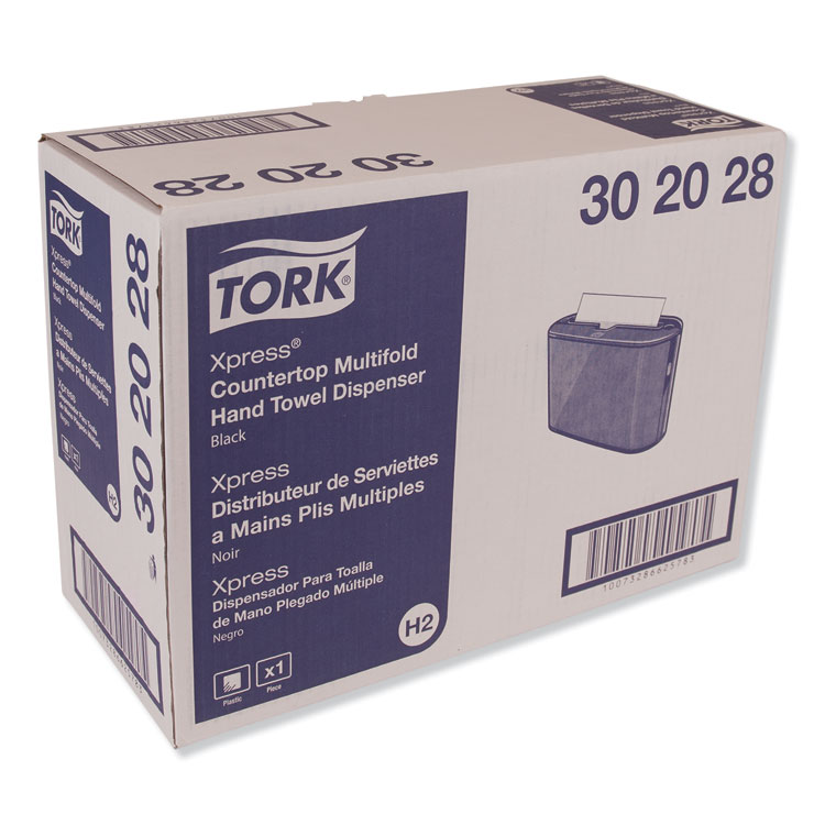Tork Xpress Countertop Towel Dispenser, 12.68 x 4.56 x 7.92, Black (TRK302028)