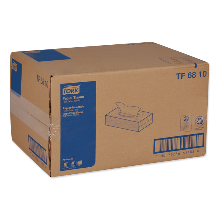Tork Advanced Facial Tissue, 2-Ply, White, Flat Box, 100 Sheets/Box, 30 Boxes/Carton (TRKTF6810)