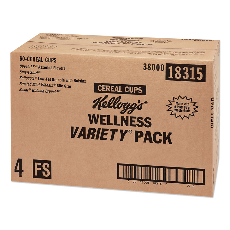 Kellogg's Breakfast Cereal - Single Serve, Classic Wellness Assortment, 2.2 oz Cup, 60/Carton (KEB5X0404)