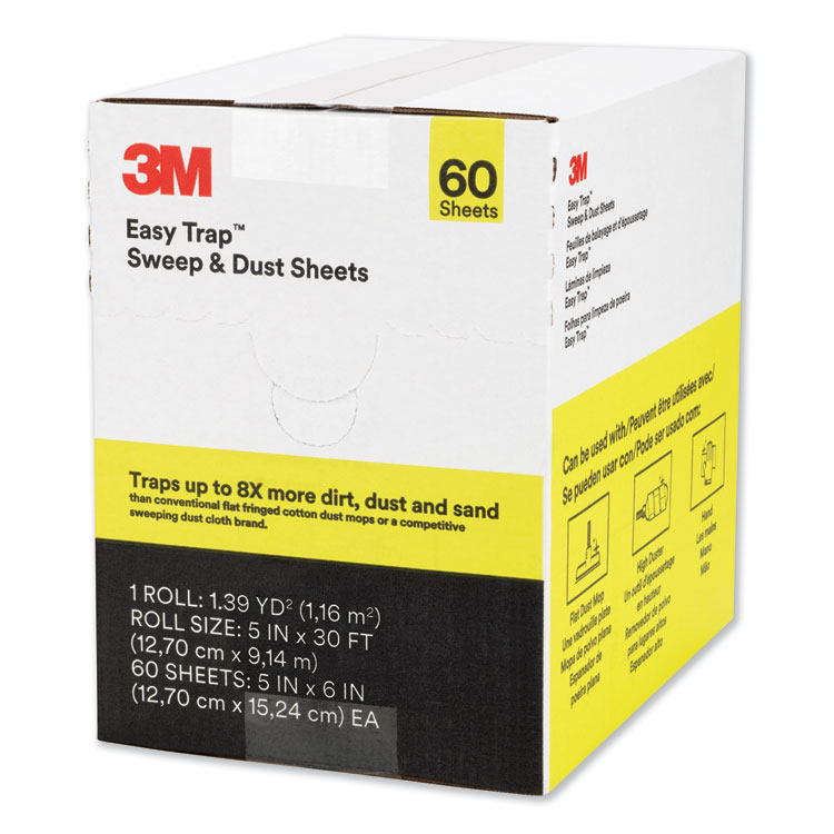3M Easy Trap Duster, 5" x 30 ft, White, 1 60 Sheet Roll/Box (MMM59032W)