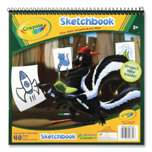 Crayola Animal Animations Wirebound Sketchpad, Unruled, Gold/Green Cover, 40 White 9 x 9 Sheets (CYO993404)