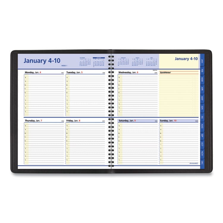 AAG760105 - AT-A-GLANCE QuickNotes Weekly Block Format Appointment Book, 10 x 8, Black Cover, 12-Month (Jan to Dec): 2026 (AAG760105) - Image 2