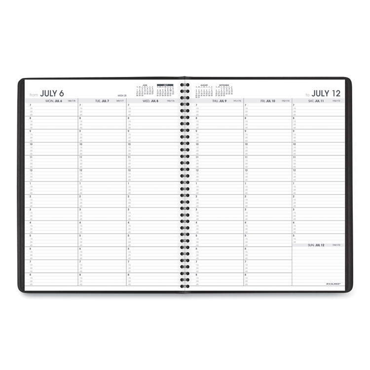 AT-A-GLANCE Weekly Appointment Book, 11 x 8.25, Black Cover, 14-Month (July to Aug): 2024 to 2025 (AAG7095705)
