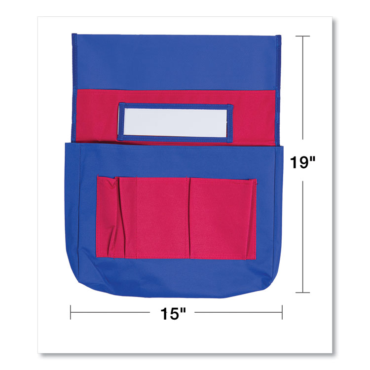 Carson-Dellosa Education Chairback Buddy Pocket Chart, 7 Pockets, 15 x 19, Blue/Red (CDPCD158035)