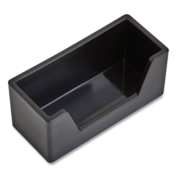 TRU RED Business Card Holder, Holds 80 Cards, 3.97 x 1.73 x 1.77, Plastic, Black (TUD24380413)