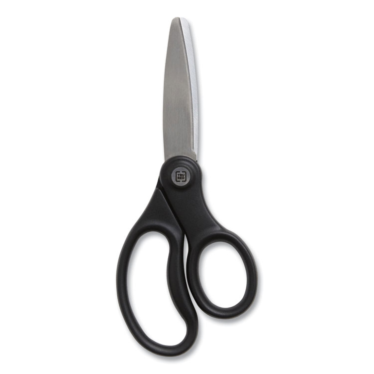 TRU RED Ambidextrous Stainless Steel Scissors, 5" Long, 2.64" Cut Length, Straight Ergonomic Black Handle (TUD24380508)