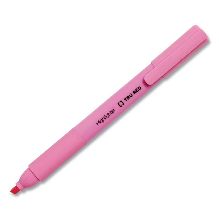 TRU RED Tank Style Chisel Tip Highlighter, Assorted Ink Colors, Chisel Tip, Assorted Barrel Colors, 5/Pack (TUD24376659)