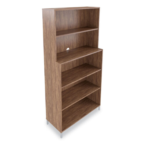 Union & Scale Essentials Laminate Bookcase, Five-Shelf, 35.8w x 14.9d x 72h, Espresso (UOS24398972)
