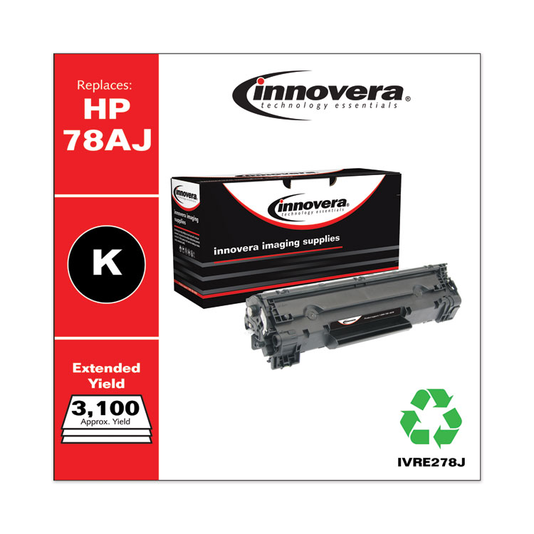 Innovera Remanufactured Black Extended-Yield Toner, Replacement for 78A (CE278AJ), 3,100 Page-Yield (IVRE278J)