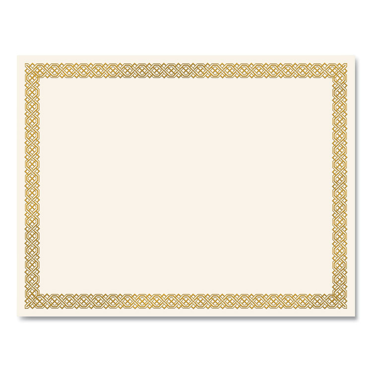 Great Papers! Foil Border Certificates, 8.5 x 11, Ivory/Gold with Gold Braided Border, 15/Pack (GRP963006)