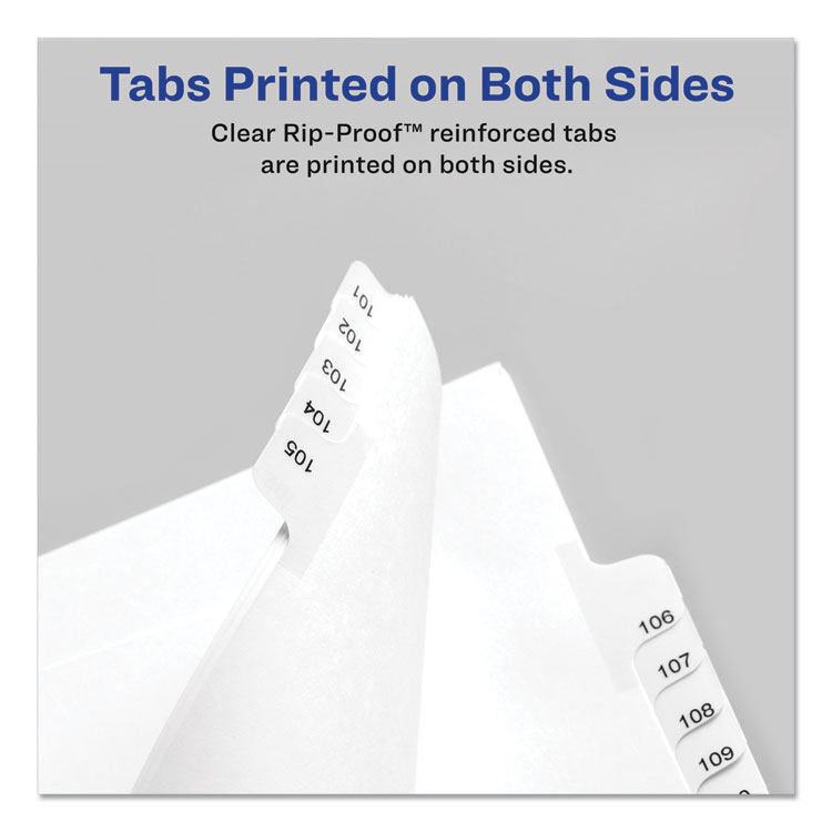 Avery Preprinted Legal Exhibit Side Tab Index Dividers, Allstate Style, 25-Tab, Exhibit 1 to Exhibit 25, 11 x 8.5, White, 1 Set (AVE82106)
