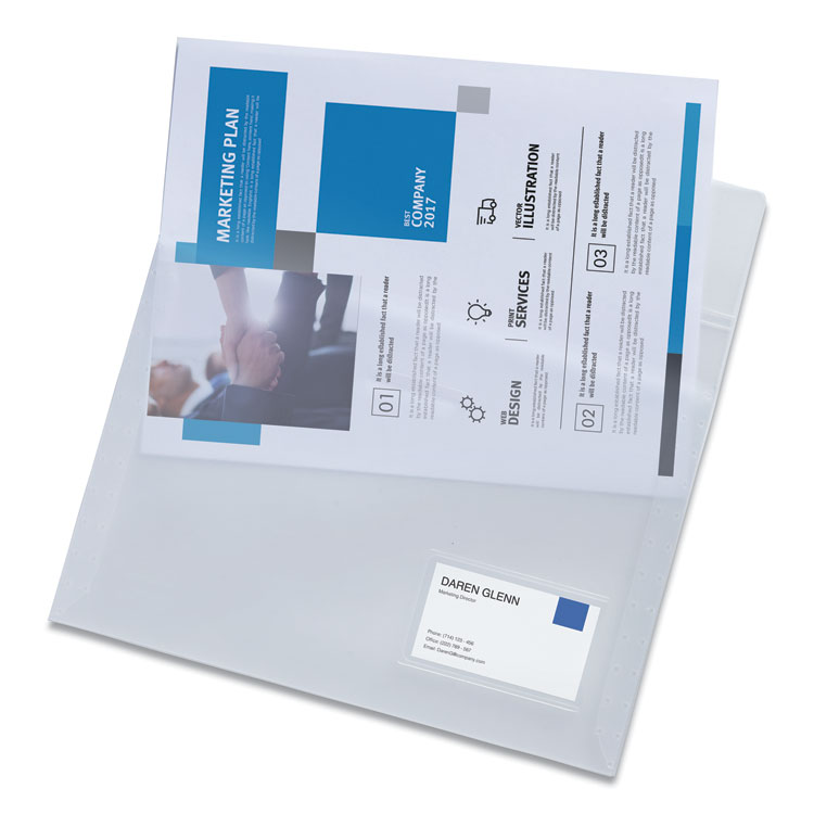 Avery Translucent Document Wallets, Letter Size, Translucent Clear, 12/Box (AVE72278)