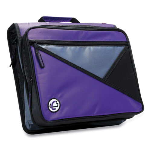 Case it Universal Zipper Binder, 3 Rings, 2" Capacity, 11 x 8.5, Purple/Gray Accents (CAELT007PUR)