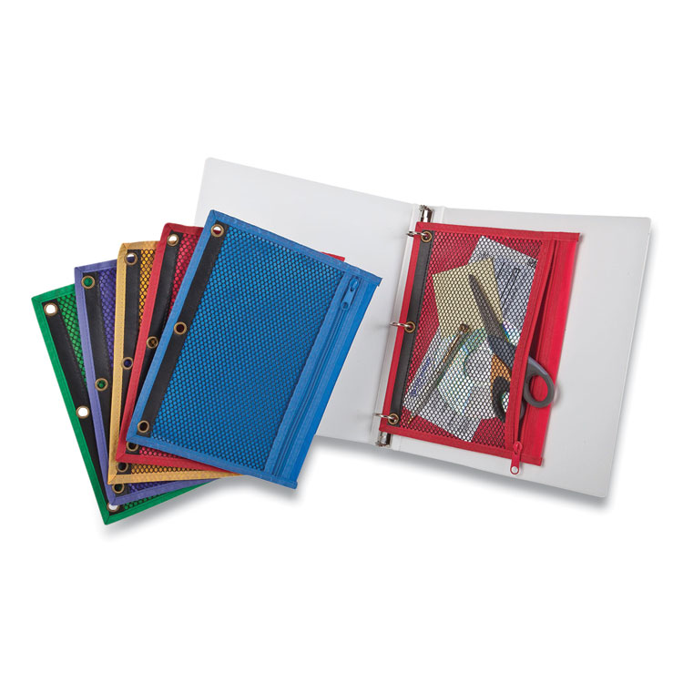 Centis Mesh Binder Pockets, 10.5 x 7.5, Assorted Colors (ESS68500)