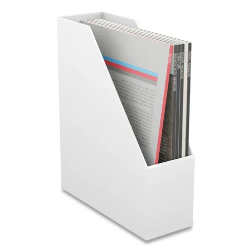 TRU RED Plastic Magazine File, 3.66 x 10.3 x 12.51, White (TUD24380371)