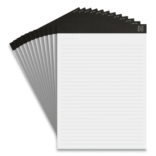 TRU RED Notepads, Wide/Legal Rule, 50 White 8.5 x 11.75 Sheets, 12/Pack (TUD24419921)