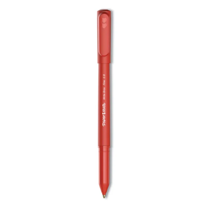 Paper Mate Write Bros. Ballpoint Pen, Stick, Fine 0.8 mm, Red Ink, Red Barrel, Dozen (PAP2124517)