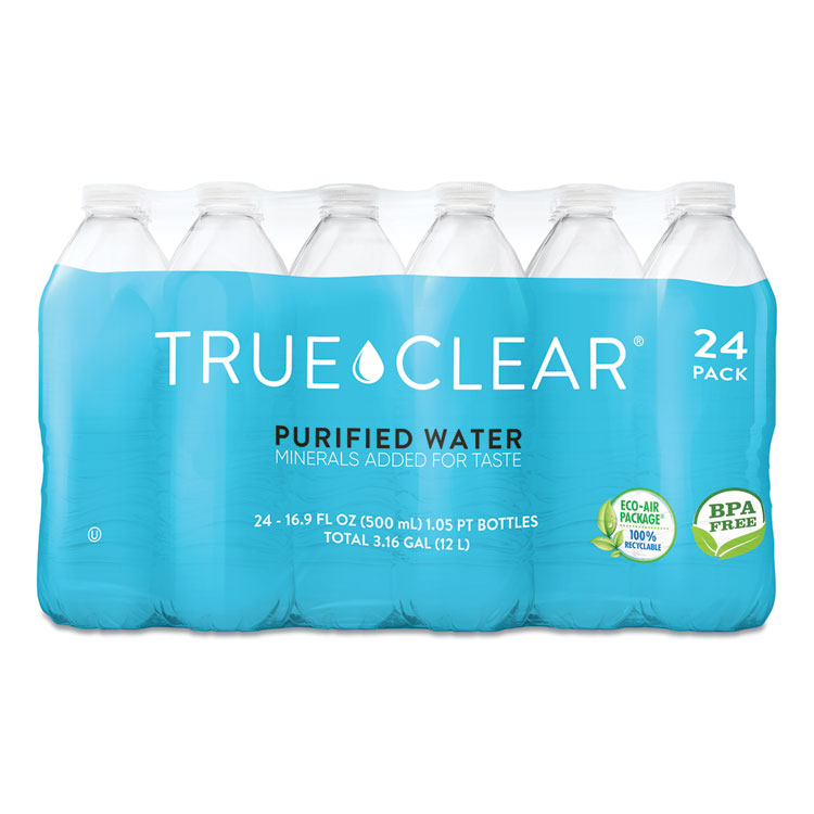 True Clear Purified Bottled Water, 16.9 oz Bottle, 24 Bottles/Carton, 84 Cartons/Pallet (TCLTRC05L24PLT)