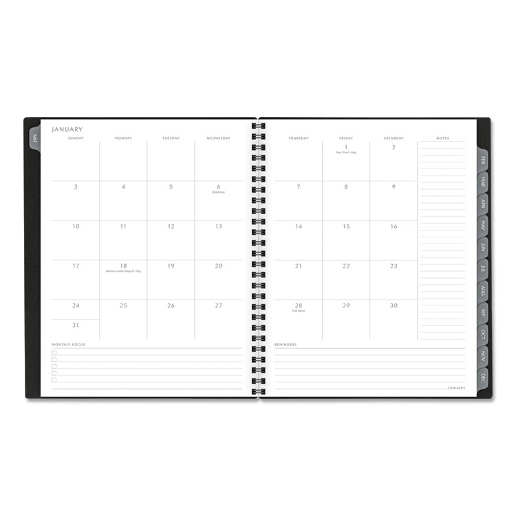 AT-A-GLANCE Elevation Poly Weekly/Monthly Planner, 8.75 x 7, Black Cover, 12-Month (Jan to Dec): 2024 (AAG75951P05)