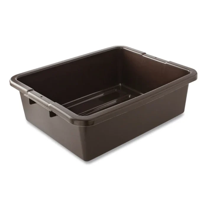 Rubbermaid Commercial Bus/Utility Box, 17.3" x 7" x 21.5", Brown, 100/Carton (RCP335192BRNCT)