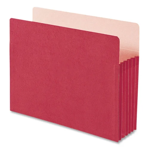 Smead Colored File Pockets, 5.25" Expansion, Letter Size, Red (SMD73241)