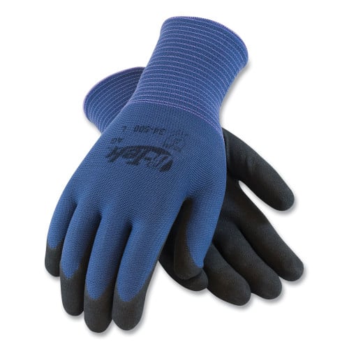 G-Tek GP Nitrile-Coated Nylon Gloves, X-Large, Blue/Black, 12 Pairs (PID34500XL)