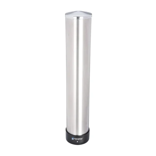 San Jamar Large Water Cup Dispenser with Removable Cap, For 12 oz to 24 oz Cups, Stainless Steel (SJMC3400P)