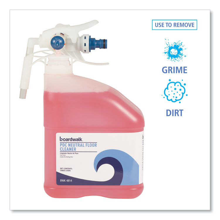 Boardwalk PDC Neutral Floor Cleaner, Tangy Fruit Scent, 3 Liter Bottle (BWK4814EA)