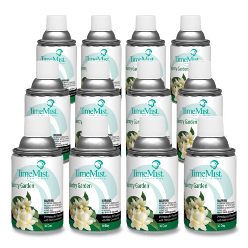 TimeMist Premium Metered Air Freshener Refill, Country Garden, 6.6 oz Aerosol Spray, 12/Carton (TMS1042786)
