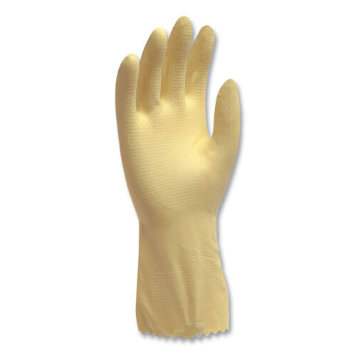 AMBITEX Pro L6500 Series Flock-Lined Latex Gloves, 12" Long, 15 mil, Medium, Yellow, 12 Pairs (TXILMD6500)