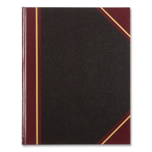 National Texthide Eye-Ease Record Book, Black/Burgundy/Gold Cover, 10.38 x 8.38 Sheets, 150 Sheets/Book (RED56211)