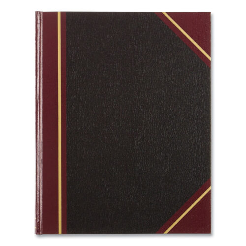 National Texthide Eye-Ease Record Book, Black/Burgundy/Gold Cover, 10.38 x 8.38 Sheets, 300 Sheets/Book (RED56231)