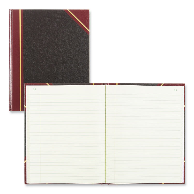 National Texthide Eye-Ease Record Book, Black/Burgundy/Gold Cover, 10.38 x 8.38 Sheets, 300 Sheets/Book (RED56231)