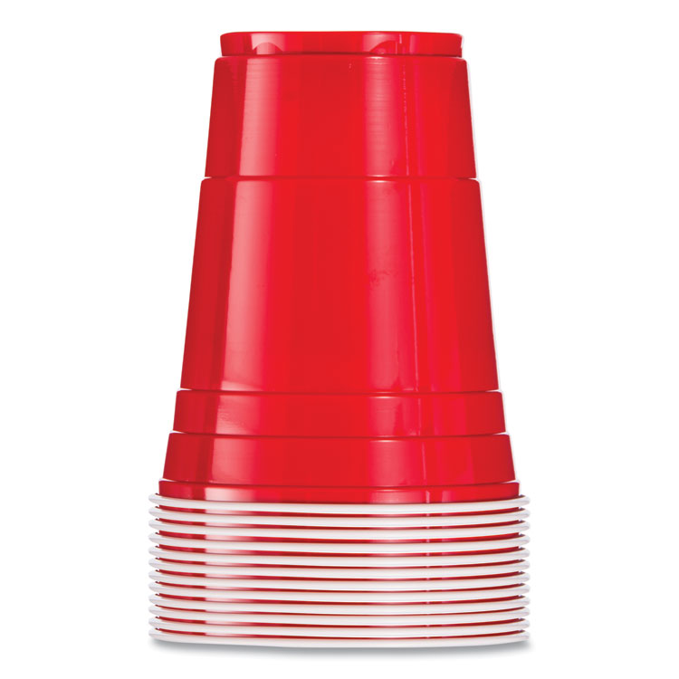 Dart SOLO Party Plastic Cold Drink Cups, 16 oz, Red, 50/Pack (DCCP16RPK)
