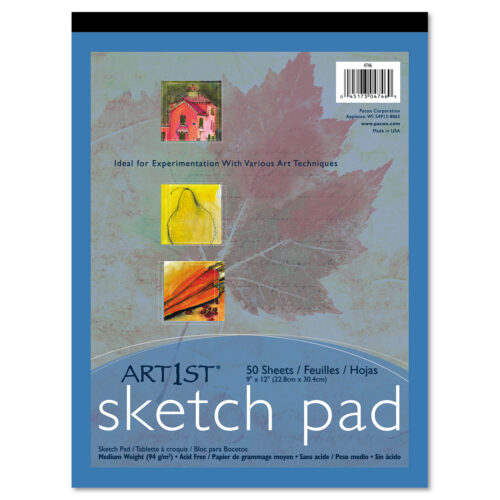 Pacon Art1st Sketch Pad, Unruled, 50 White 9 x 12 Sheets (PAC4746)
